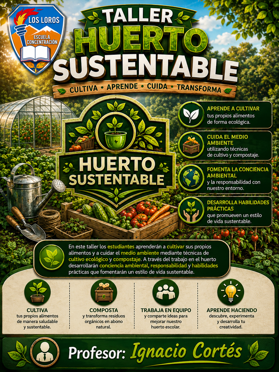 Taller Huerto Sustentable - Profesor Ignacio Cortés