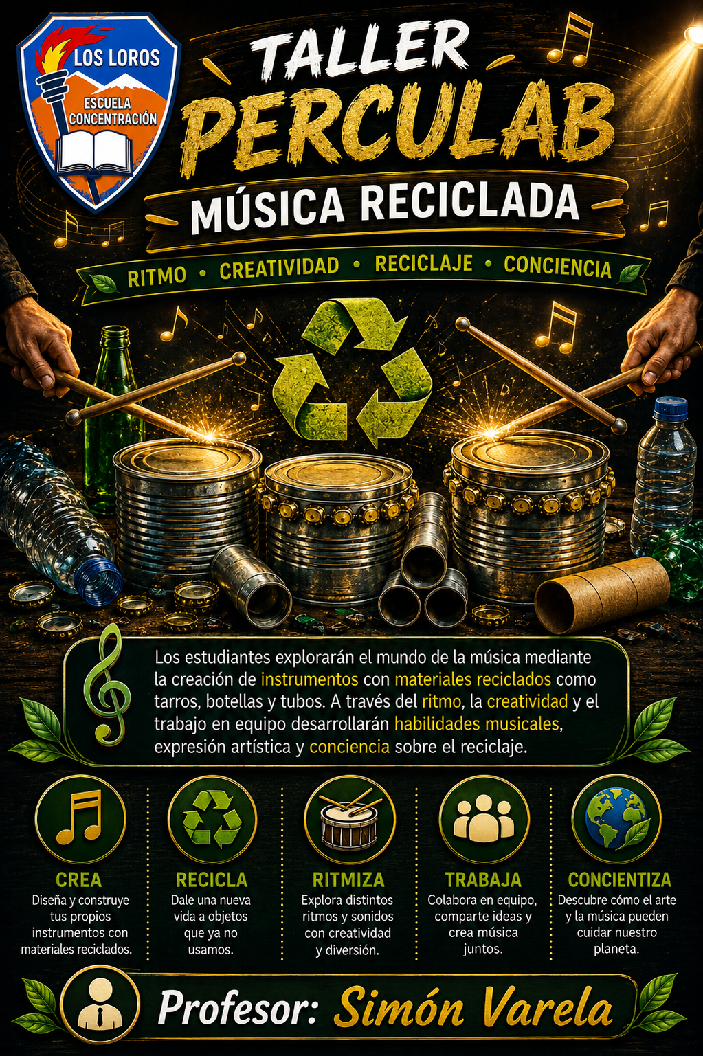 Taller Perculab Música Reciclada - Profesor Simón Varela
